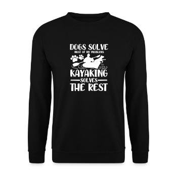 Dogs solve most of my problems kayaking solves - Unisex Pullover - Schwarz - Vorne - Alina (178cm) & Michal (187cm)