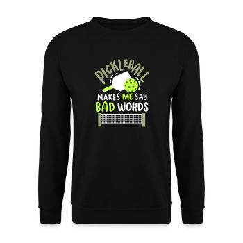Pickleball-Spieler Paddleball - Unisex Pullover - Schwarz - Vorne - Alina (178cm) & Michal (187cm)