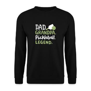 Pickleball-Spieler Papa Opa - Unisex Pullover - Schwarz - Vorne - Alina (178cm) & Michal (187cm)