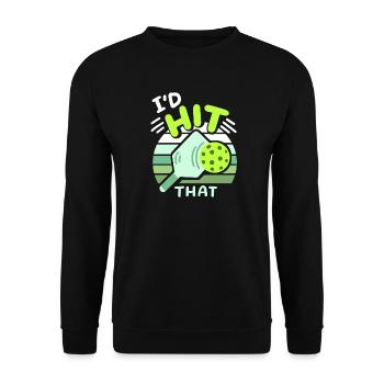 Pickleball-Spieler Paddleball - Unisex Pullover - Schwarz - Vorne - Alina (178cm) & Michal (187cm)