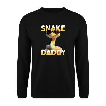 Snake Daddy Dad Snake Father's Day Snakes Dad - Unisex Sweatshirt - black - Front - Alina (178cm) & Michal (187cm)