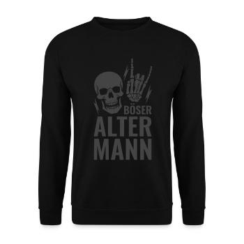 Böser alter Mann - Unisex Pullover - Schwarz - Vorne - Alina (178cm) & Michal (187cm)