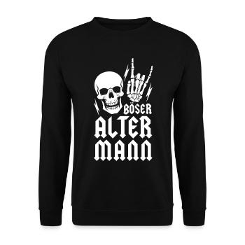 Böser alter Mann - Unisex Pullover - Schwarz - Vorne - Alina (178cm) & Michal (187cm)
