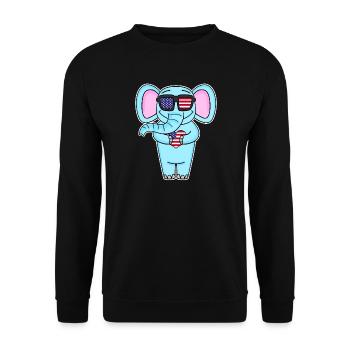 United States Heart America American American - Unisex Sweatshirt - black - Front - Alina (178cm) & Michal (187cm)