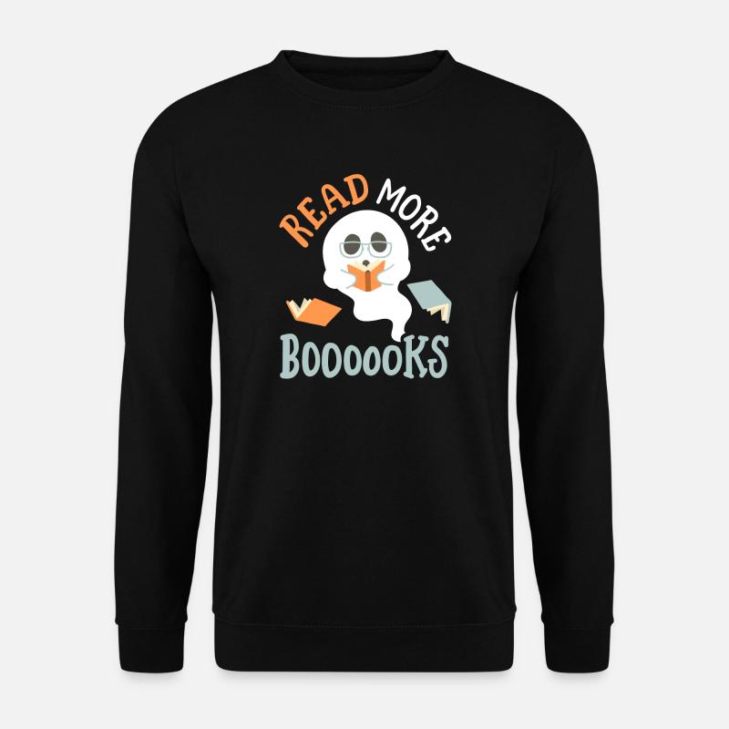 Geist liest Buch Halloween - Unisex Pullover - Schwarz