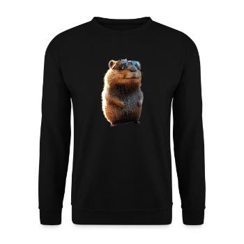 Beaver Motif Beaver Whisperer Rodents Cute Beaver - Unisex Sweatshirt - black - Front - Alina (178cm) & Michal (187cm)