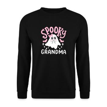 Oma Geister Halloweenkostüm - Unisex Pullover - Schwarz - Vorne - Alina (178cm) & Michal (187cm)
