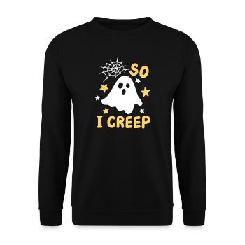 Geist Halloweenkostüm - Unisex Pullover - Schwarz - Vorne - Alina (178cm) & Michal (187cm)