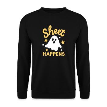 Geist Halloweenkostüm - Unisex Pullover - Schwarz - Vorne - Alina (178cm) & Michal (187cm)