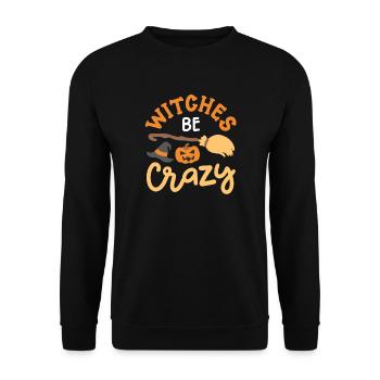 Hexen Halloweenkostüm - Unisex Pullover - Schwarz - Vorne - Alina (178cm) & Michal (187cm)