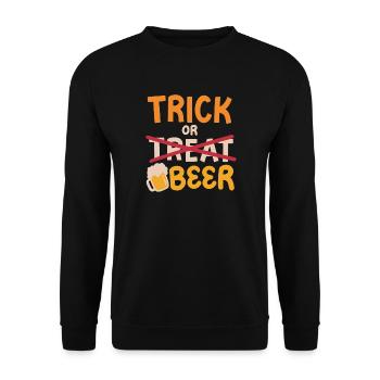 Süßes oder Saures Halloween Bier trinken - Unisex Pullover - Schwarz - Vorne - Alina (178cm) & Michal (187cm)