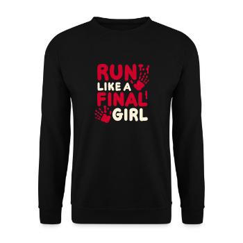 Halloween Horrorfilm - Unisex Pullover - Schwarz - Vorne - Alina (178cm) & Michal (187cm)