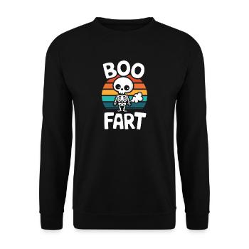 Farting Skeleton – Funny Halloween - Unisex Sweatshirt - black - Front - Alina (178cm) & Michal (187cm)