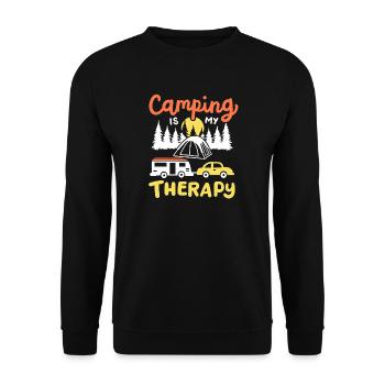 Camping Camper - Unisex Pullover - Schwarz - Vorne - Alina (178cm) & Michal (187cm)