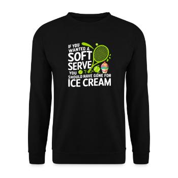 Soft Serve vs Eiscreme Cartoon-Zitat - Unisex Sweatshirt - black - Front - Alina (178cm) & Michal (187cm)
