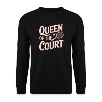 Queen of the Court Tennis - Unisex Pullover - Schwarz - Vorne - Alina (178cm) & Michal (187cm)