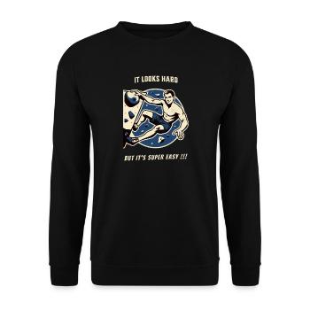 Climbing bouldering vintage t-shirt funny saying - Unisex Sweatshirt - black - Front - Alina (178cm) & Michal (187cm)