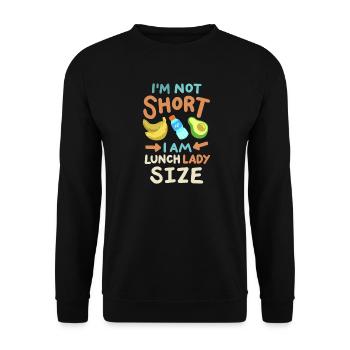 Mitarbeiterin der Schulcafeteria - Unisex Pullover - Schwarz - Vorne - Alina (178cm) & Michal (187cm)