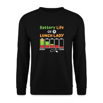 Mitarbeiterin der Schulcafeteria - Unisex Pullover - Schwarz - Vorne - Alina (178cm) & Michal (187cm)