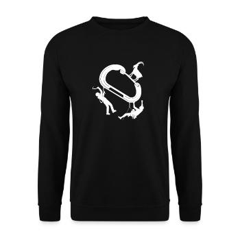 Zirkuslooping: Akrobaten um Ring - Unisex Pullover - Schwarz - Vorne - Alina (178cm) & Michal (187cm)