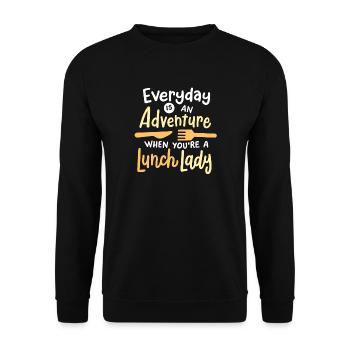 Schule Mittagessen Cafeteria Damen - Unisex Pullover - Schwarz - Vorne - Alina (178cm) & Michal (187cm)