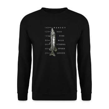 Gros brochet - Sweat-shirt Unisexe - noir - Devant - Alina (178cm) & Michal (187cm)