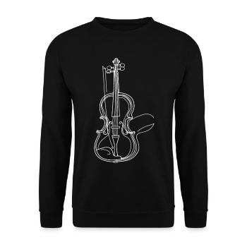 Geige Lineart - Unisex Pullover - Schwarz - Vorne - Alina (178cm) & Michal (187cm)