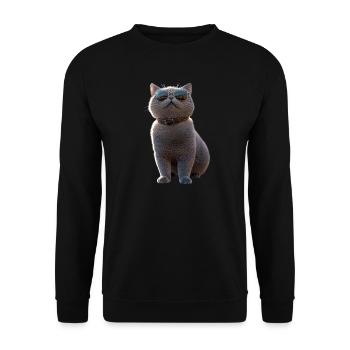 Britisch Kurzhaar Katze BKH Katzenmama Süße Katzen - Unisex Pullover - Schwarz - Vorne - Alina (178cm) & Michal (187cm)