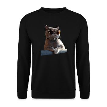 Britisch Kurzhaar Katze BKH Katzenmama Süße Katzen - Unisex Pullover - Schwarz - Vorne - Alina (178cm) & Michal (187cm)