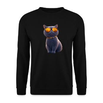 Britisch Kurzhaar Katze BKH Katzenmama Süße Katzen - Unisex Pullover - Schwarz - Vorne - Alina (178cm) & Michal (187cm)