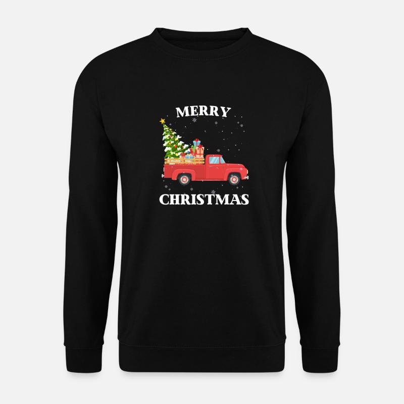 Weihnachtsbaum Auto Weihnachten Xmas Männer Frauen - Unisex Pullover - Schwarz