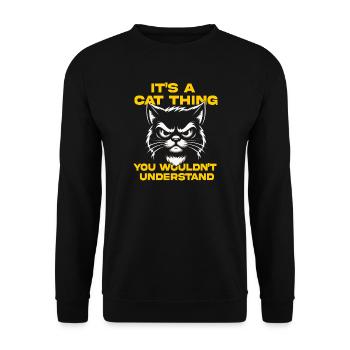 T-shirt Cat Attitude - Sweat-shirt Unisexe - noir - Devant - Alina (178cm) & Michal (187cm)