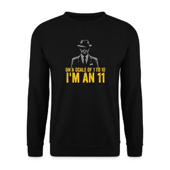 Ich bin eine 11 – Noir Detektiv - Unisex Pullover - Schwarz - Vorne - Alina (178cm) & Michal (187cm)