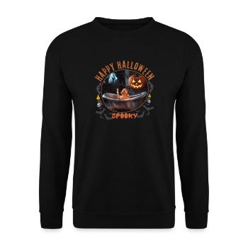 Spooky Halloween Bath Scene - Unisex Sweatshirt - black - Front - Alina (178cm) & Michal (187cm)