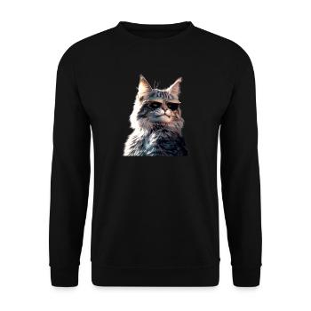 Maine Coon Cat Cat Mom Cat Maine Coon Cats - Unisex Sweatshirt - black - Front - Alina (178cm) & Michal (187cm)