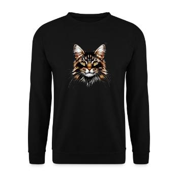 Maine Coon Cat Cat Mom Cat Maine Coon Cats - Unisex Sweatshirt - black - Front - Alina (178cm) & Michal (187cm)