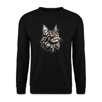 Maine Coon Cat Cat Mom Cat Maine Coon Cats - Unisex Sweatshirt - black - Front - Alina (178cm) & Michal (187cm)