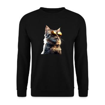 Maine Coon Cat Cat Mom Cat Maine Coon Cats - Unisex Sweatshirt - black - Front - Alina (178cm) & Michal (187cm)