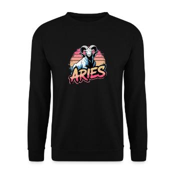 Aries Horoscope Astrology Sign Vintage Design. - Unisex Sweatshirt - black - Front - Alina (178cm) & Michal (187cm)