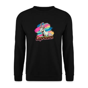 Capricorn Horoscope Astrology Sign Vintage Design. - Unisex Sweatshirt - black - Front - Alina (178cm) & Michal (187cm)