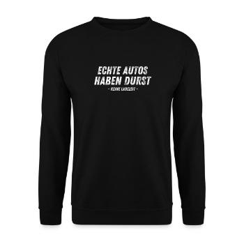 Echte Autos Haben Durst - Unisex Pullover - Schwarz - Vorne - Alina (178cm) & Michal (187cm)