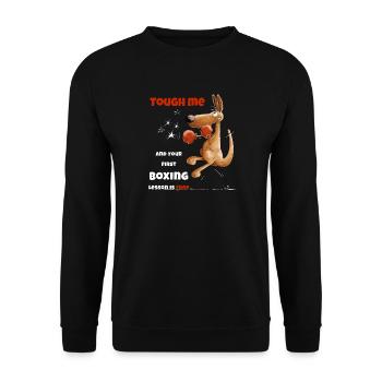 Tough Me Boxing Lesson Boxer Kangaroo - Unisex Sweatshirt - black - Front - Alina (178cm) & Michal (187cm)