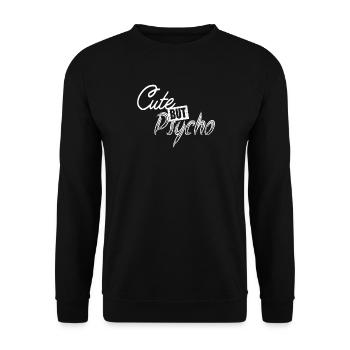 Mignon mais psycho Mignon mais fou Cadeau Girls - Sweat-shirt Unisexe - noir - Devant - Alina (178cm) & Michal (187cm)