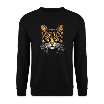 Bengal Katze Leopard Cat Leopardette Bengal Katzen - Unisex Pullover - Schwarz - Vorne - Alina (178cm) & Michal (187cm)