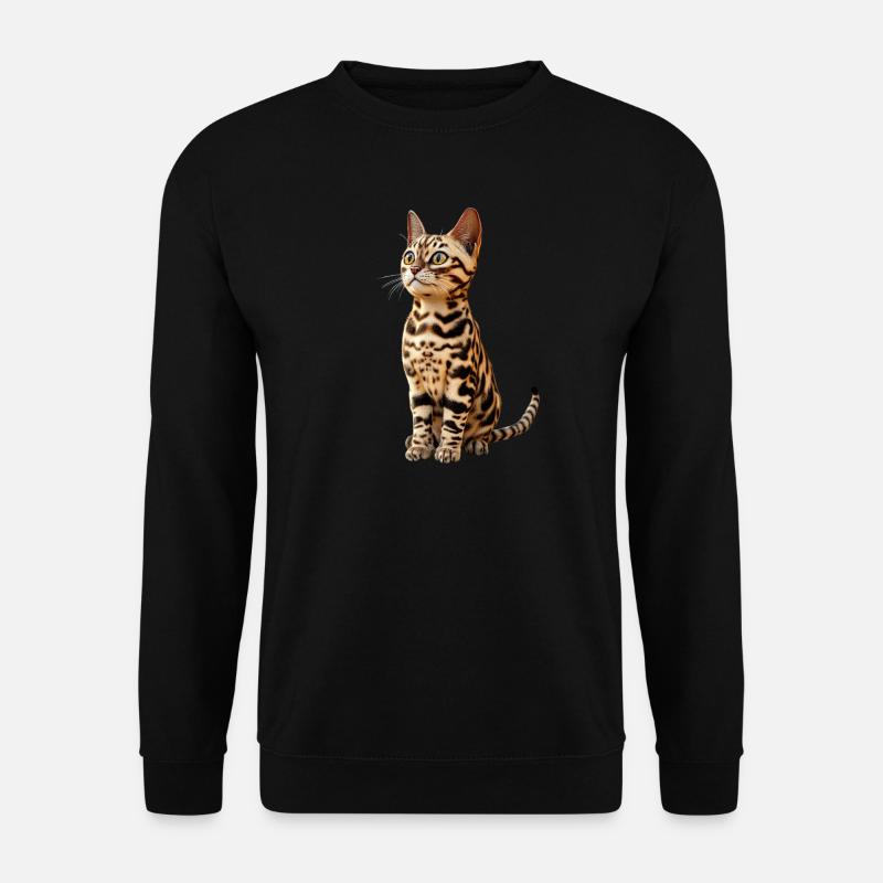 Bengal Katze Leopard Cat Leopardette Bengal Katzen - Unisex Pullover - Schwarz