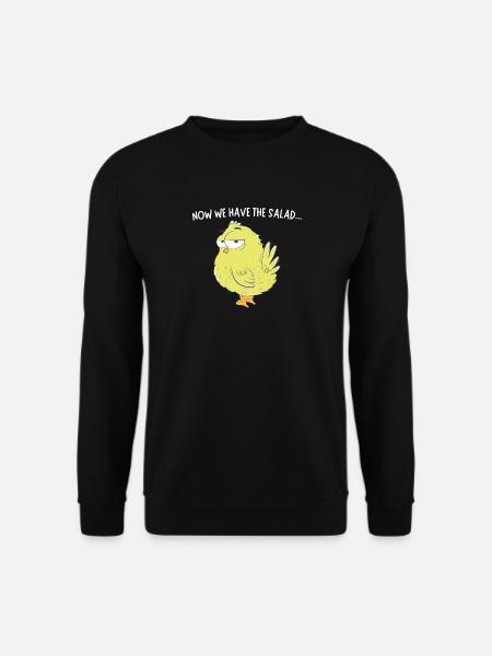 Küken mit Salat Spruch - Unisex Pullover - Schwarz