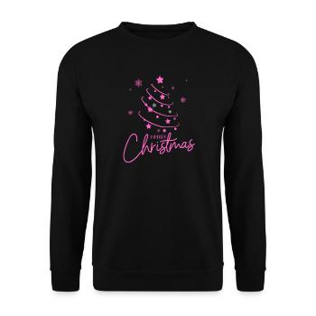 Weihnachtsbaum Frohe Weihnachten Frauen - Unisex Pullover - Schwarz - Vorne - Alina (178cm) & Michal (187cm)
