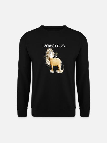 Haflinger Pferd Haferschlinger Wortspiel - Unisex Pullover - Schwarz