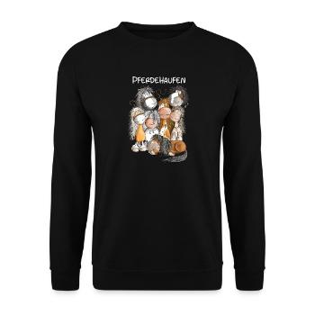 Pferdehaufen Pferde Team Herde Pferd - Unisex Pullover - Schwarz - Vorne - Alina (178cm) & Michal (187cm)