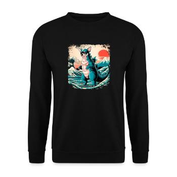 Funny Monster Chihuahua Dogzilla Anime Manga Japan - Unisex Sweatshirt - black - Front - Alina (178cm) & Michal (187cm)